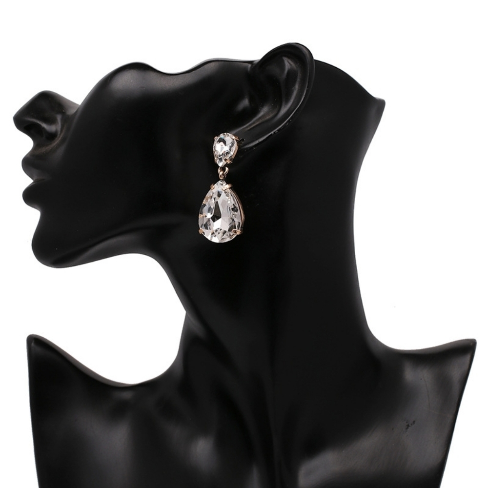 Clear Eardrop Earrings